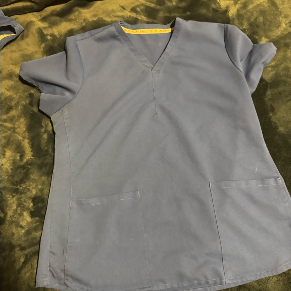Classic Blue V-Neck Scrub Top
